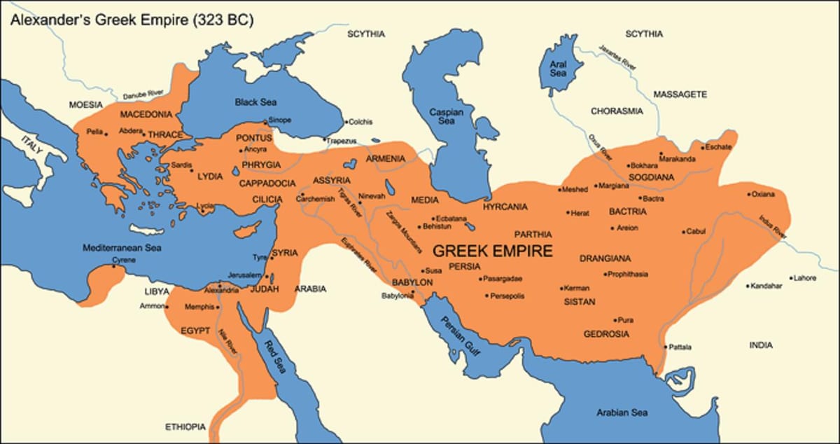 mapa řeckého impéria