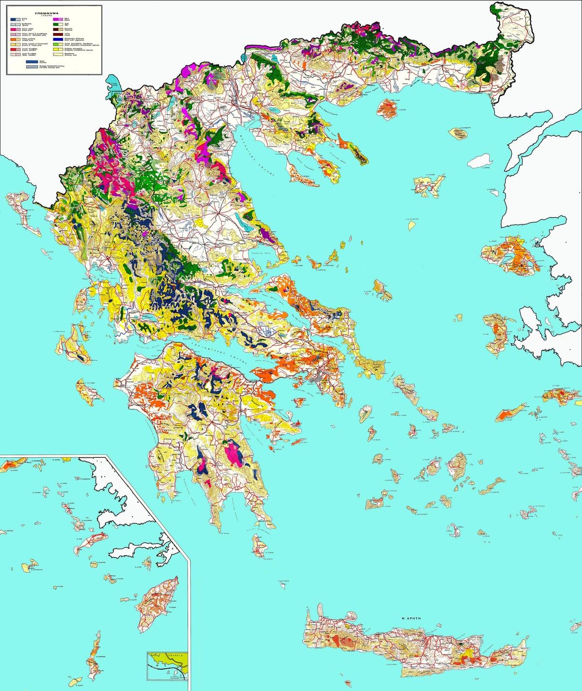 Hellas lesy mapa
