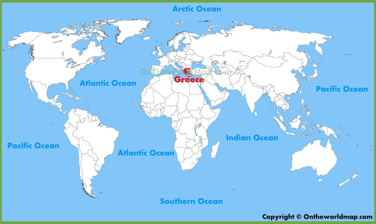 Řecko na mapě světa