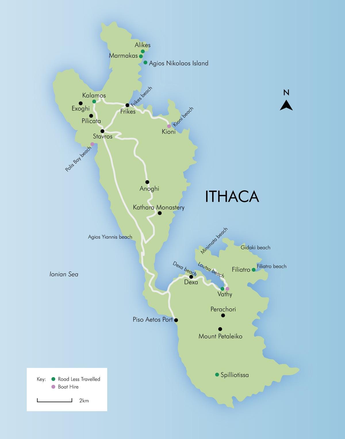 mapa Ithaka Řecko
