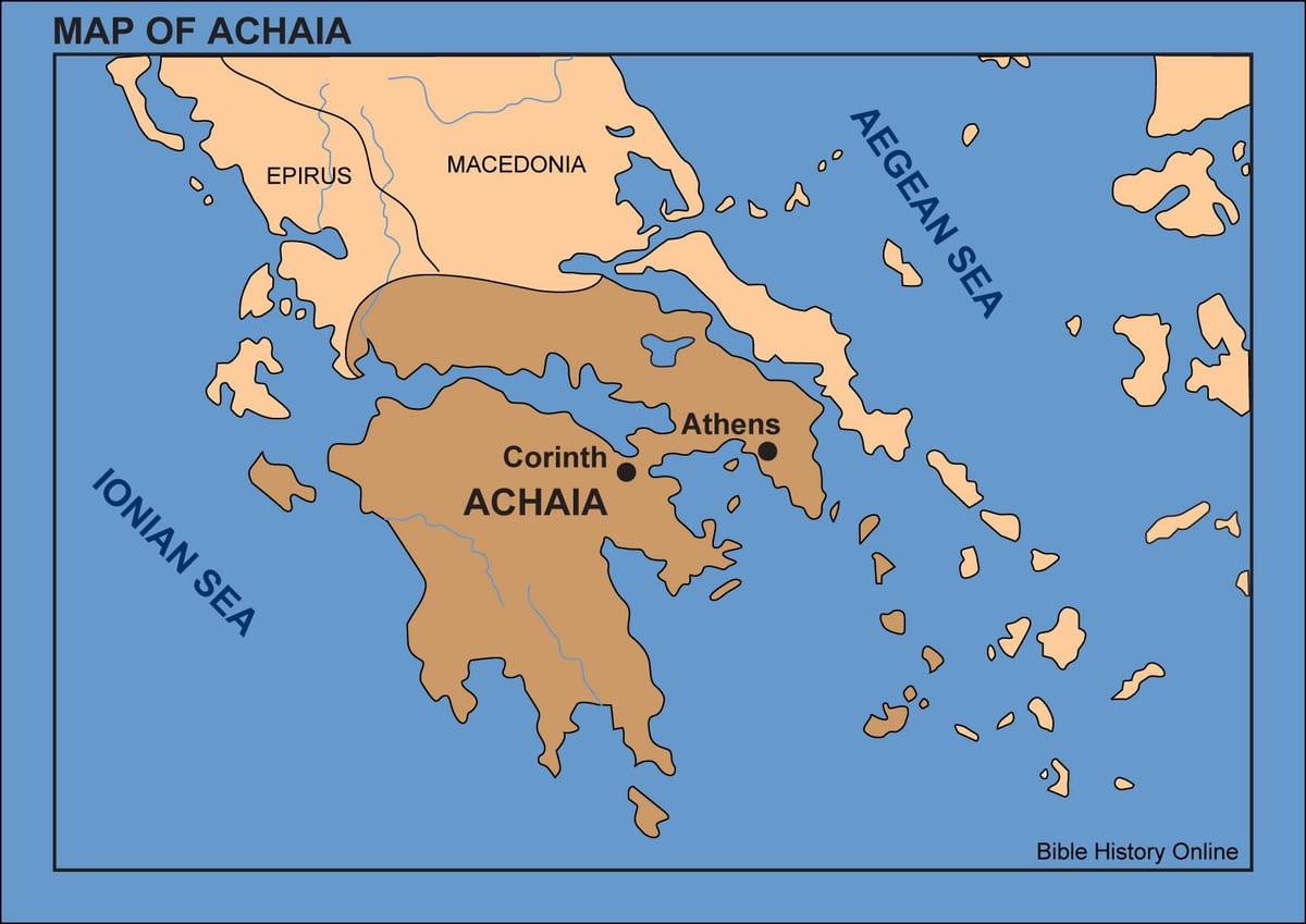 mapa Korintu, Řecko