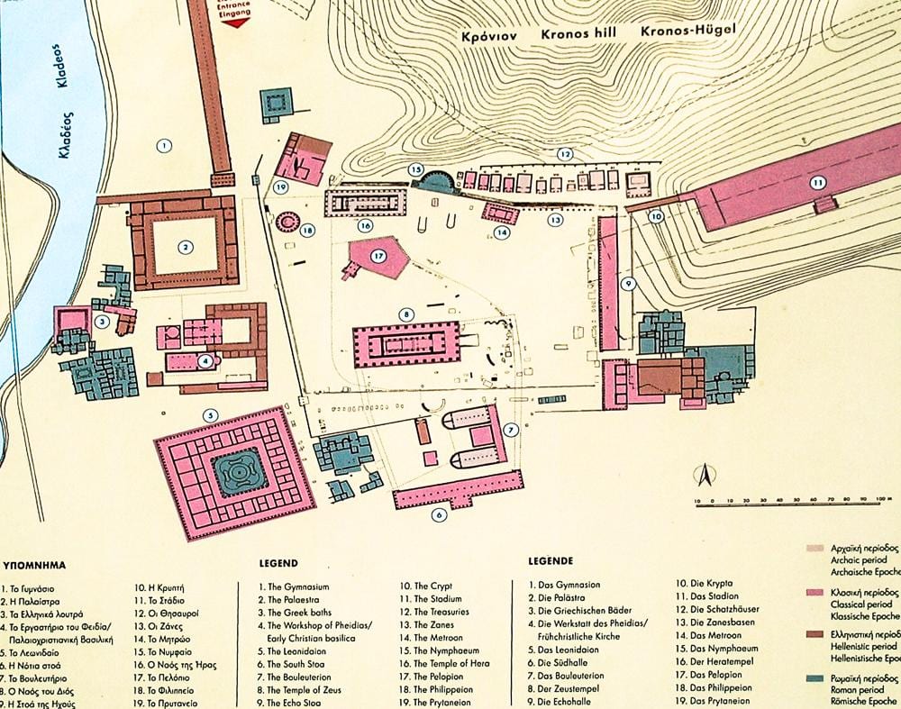 mapě z Olympia, Řecko