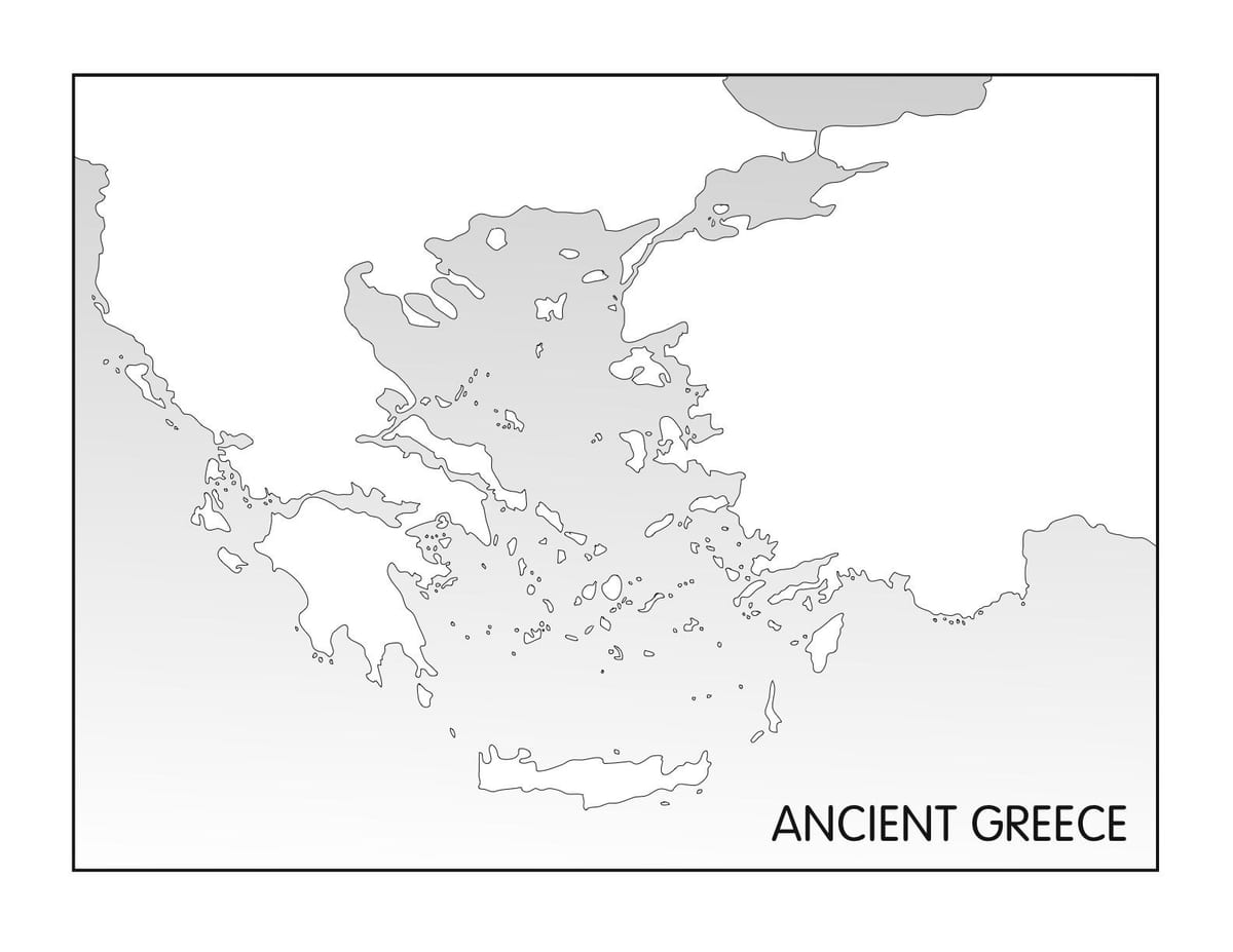 starověké Řecko prázdné mapě