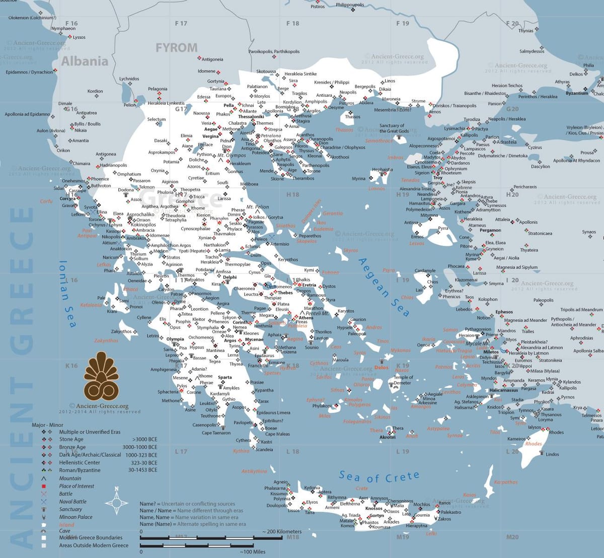 mapa starověkého Řecka