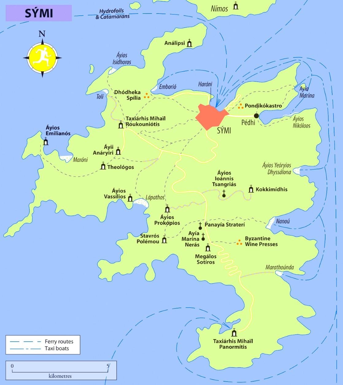Symi řecko mapa Řecka