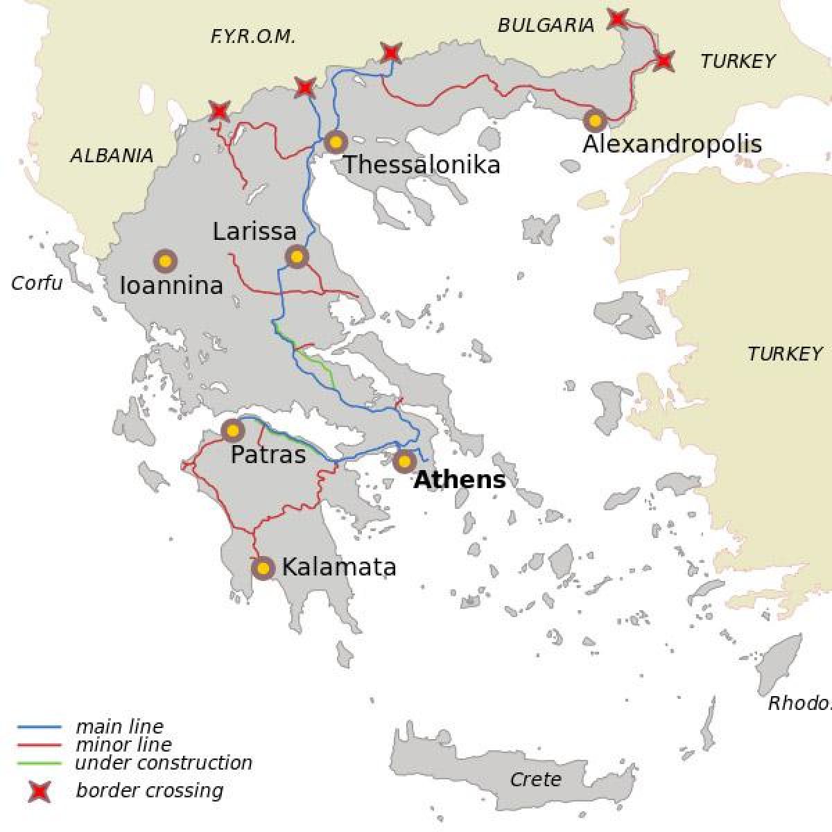 Hellas transporty mapě