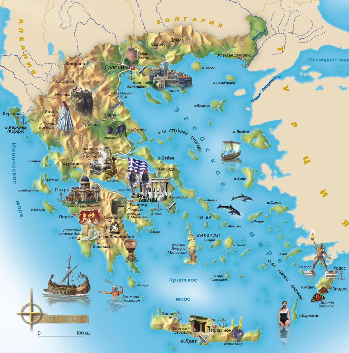 turistická mapa Řecka
