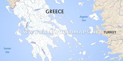Řeky v Řecku mapě