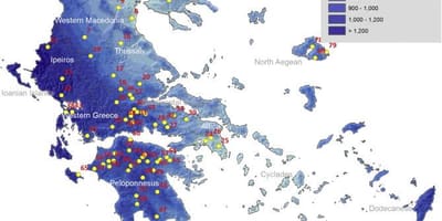 Hellas déšť mapě