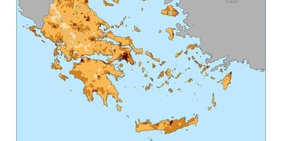 Hustota obyvatelstva mapa Řecka