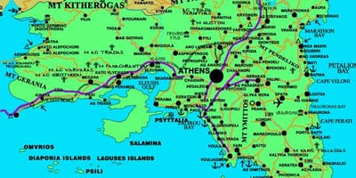 Attiki Řecko mapa