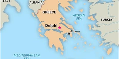 Mapa Řecka Delphi