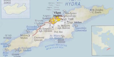 Mapa Hydra, Řecko