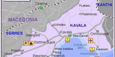 Mapa Kavala Řecko