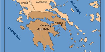 Mapa Korintu, Řecko