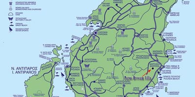 Mapa Paros Řecko