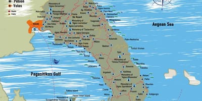 Pelion řecko mapa Řecka