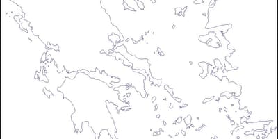 Řecko prázdné mapě