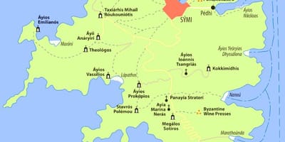 Symi řecko mapa Řecka