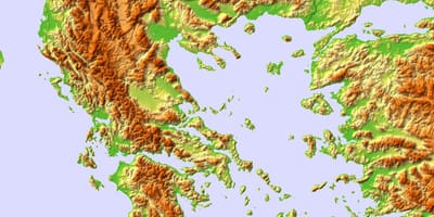 Topografická mapa Řecka