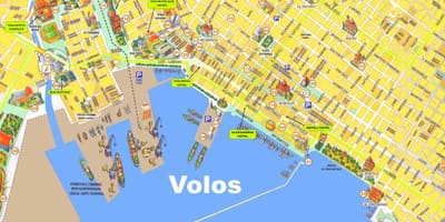 Mapa Volos Řecko