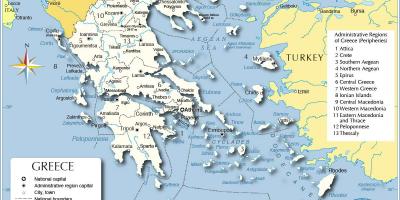 Mapa Řecka a okolních zemí