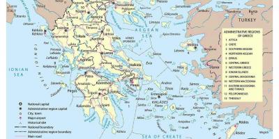Mapa Řecka letišť